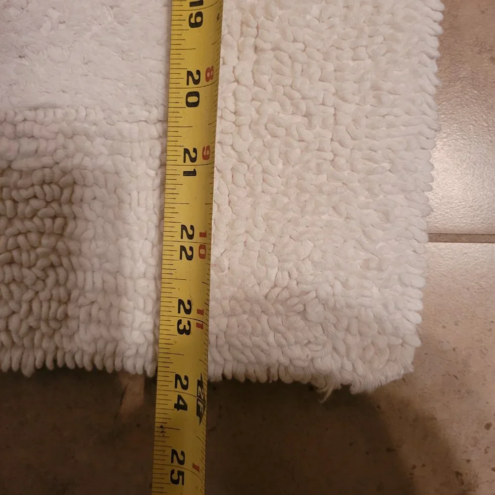 White Cotton Toilet Floor Mat